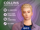 Sims 4 — Collins Hair by qicc — Short, swept-back male hair with volume. - Maxis Match