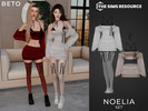 Sims 4 — Noelia (Set) by Beto_ae0 — A slightly alternative and cute feminine outfit with included long stockings and