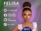 Sims 4 — Felisa Hair by qicc — High textured puff bun updo hair. - Maxis Match