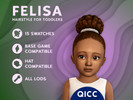 Sims 4 — Felisa Hair by qicc — High textured puff bun updo hair. - Maxis Match