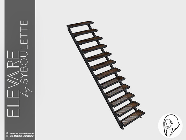 Sims 4 — Elevare - Industrial stairs by Syboubou — This is a stair with Industrial style.