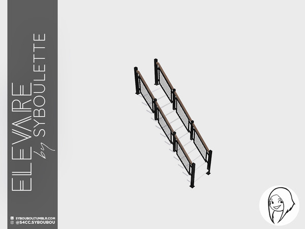 Sims 4 — Elevare - Industrial railing by Syboubou — This is a railing in Industrial style.