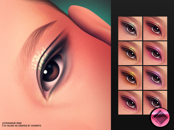 Sims 4 — MM Pressed Glitter Eyeshadow N368 by cosimetic — A bold eyeshadow featuring a dense pressed glitter texture for