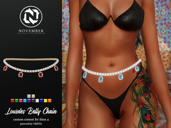 Sims 4 — November - Lourdes Belly Chain (Patreon Exclusive) by VentaStudio — 20 Swatches