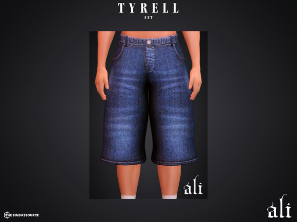 Sims 4 — TYRELL denim shorts by ali1 — 3 Piece Set including: Jorts and 2 Polo Shirts with and without sleeves