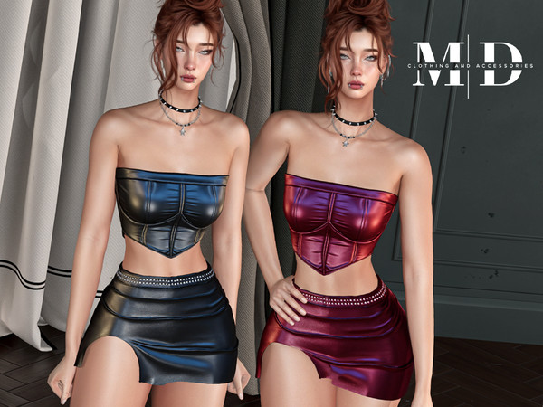 Sims 4 — (MYDARLING20) Sofia - Leather Skirt - FEMALE by Mydarling20 — Outfit Information Age Groups: Teens, Young