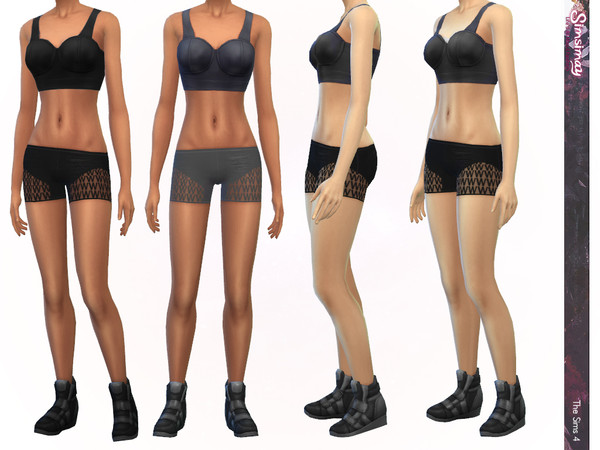 Sims 4 — W Collection - Sports Shorts by Simsimay — It is inspired by a designer, brand collabration. This piece is