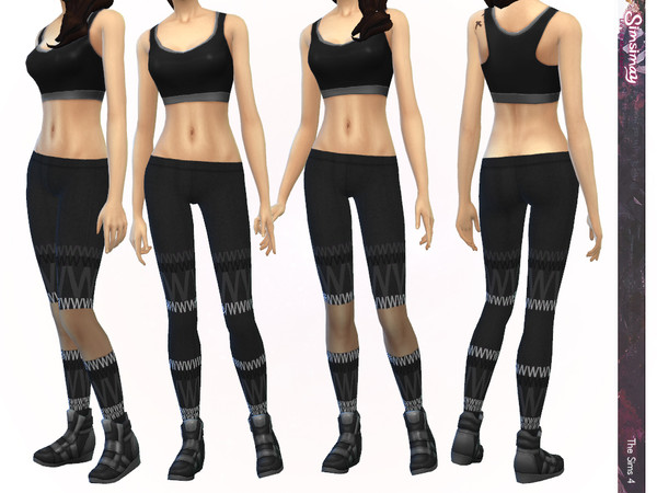 Sims 4 — W Collection - Jacquard Leggings by Simsimay — Jacquard, W typo printed leggings, fits for multi purposes like
