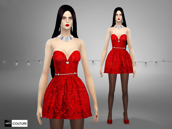 Sims 4 — GH Cocktail Dress by MissFortune — This dress is part of my christmas collection Glamour Holydays. Please check