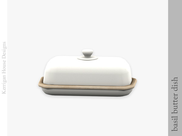 Sims 4 — Basil Butter Dish by kerriganhouse — A set of cute vintage kitchen clutter.