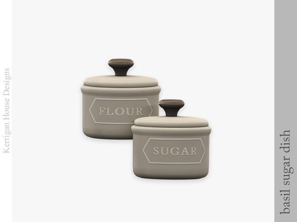 Sims 4 — Basil Sugar Dish by kerriganhouse — A set of cute vintage kitchen clutter.