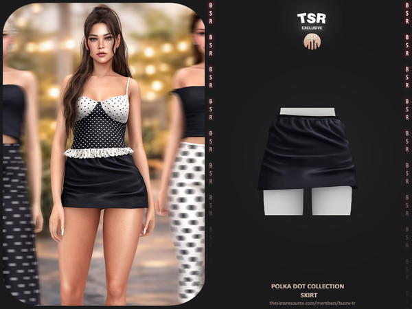 Sims 4 — Polka Dot Collection - 1 Skirt BD1661 by busra-tr — - Set Inclued : Top x4 - Skirt - Legging x2 - Pants - 1