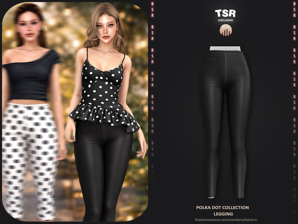 Sims 4 — Polka Dot Collection - 3 Legging BD1661 by busra-tr — - Set Inclued : Top x4 - Skirt - Legging x2 - Pants - 1