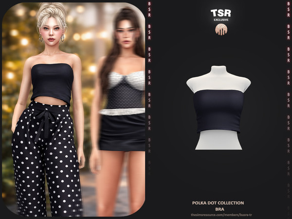 Sims 4 — Polka Dot Collection - 4 Bra BD1661 by busra-tr — - Set Inclued : Top x4 - Skirt - Legging x2 - Pants - 1