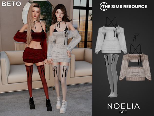 Sims 4 — By Beto - Noelia (Skirt) by Beto_ae0 — A slightly alternative and cute feminine outfit with included long