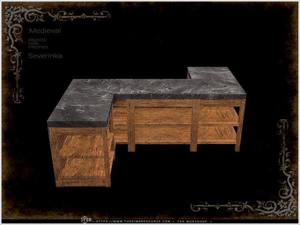 Sims 4 — Medieval - counters by Severinka_ — A set of furniture and decor in the Medieval style for decorating a kitchen,