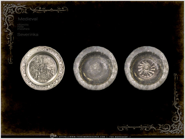 Sims 4 — Medieval - tin plate decorative by Severinka_ — A set of furniture and decor in the Medieval style for