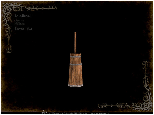 Sims 4 — Medieval - wooden churn by Severinka_ — A set of furniture and decor in the Medieval style for decorating a