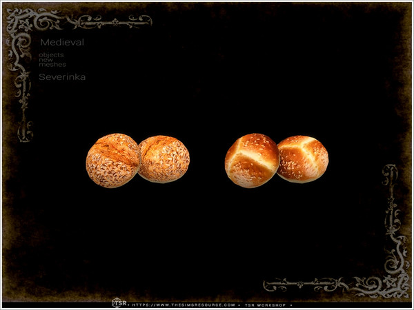 Sims 4 — Medieval - buns by Severinka_ — A set of furniture and decor in the Medieval style for decorating a kitchen,