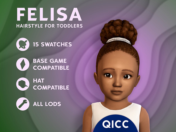 Sims 4 — Felisa Hair by qicc — High textured puff bun updo hair. - Maxis Match