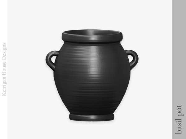 Sims 4 — Basil Pot by kerriganhouse — An add-on kitchen clutter set.