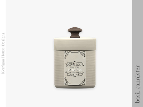 Sims 4 — Basil Vintage Cannister by kerriganhouse — An add-on kitchen clutter set.
