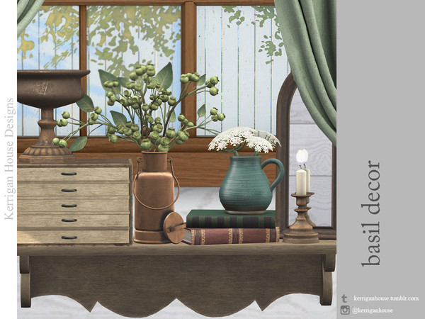 Sims 4 — Basil Decor by kerriganhouse — A set of vintage clutter.