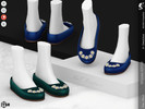 Sims 4 — Shoes KP08- Female by KaTPurpura — Elegant flat shoes with floral decoration