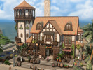 Sims 4 — Pirate Tavern (NO CC) by plumbobkingdom — By the seaside, this pirate tavern blends adventure and coziness in