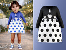Sims 4 — Toddler - Polka dot dress with cropped bow cardigan by Garfiel — A charming dress set for toddlers featuring a