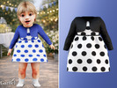 Sims 4 — Infant - Polka dot dress with little bow bolero by Garfiel — A sweet dress set for infants featuring a softly
