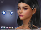 Sims 4 — Princess Cut Rotated Stud Earrings by feyona — Princess Cut Rotated Stud Earrings come with 9 colorful swatches.
