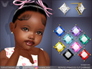 Sims 4 — Rotated Princess Cut Earrings For Toddlers by feyona — Rotated Princess Cut Earrings For Toddlers come with 9