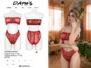 Sims 4 — CLOTHES SET531 by Daph's — A delicate and stylish lingerie set featuring a textured bandeau top and matching