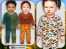 Sims 4 — Infants Marigold Babygrows by Pelineldis — Kids fashion clothing: five babygrows for infants boys and girls with