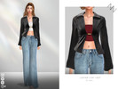 Sims 4 — LEATHER COAT+VEST by ZNsims — leather, coat, vest, casual, metal