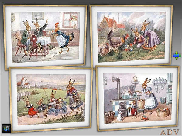 Sims 4 — ADV_Mabra_s4EasterSet11 by MABRA2 — A set of Easter paintings