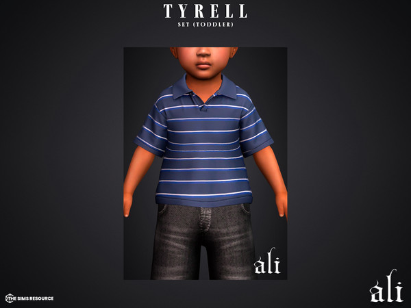 Sims 4 — TYRELL top v2 (toddler) by ali1 — 3 Piece Set including: Jorts and 2 Polo Shirts with and without sleeves