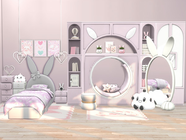 Sims 4 — Kids Bunny Bedroom Part 1 by Comiko — Part 1 - Kids Bunny Bedroom Set is base game compatible and consist of 7