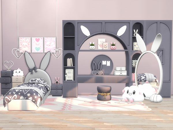 Sims 4 — Kids Bunny Bedroom Part 3 by Comiko — Part 3 - Kids Bunny Bedroom Set is base game compatible and consist of 7