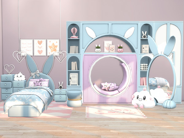 Sims 4 — Kids Bunny Bedroom Part 4 by Comiko — Part 4 - Kids Bunny Bedroom Set is base game compatible and consist of 7