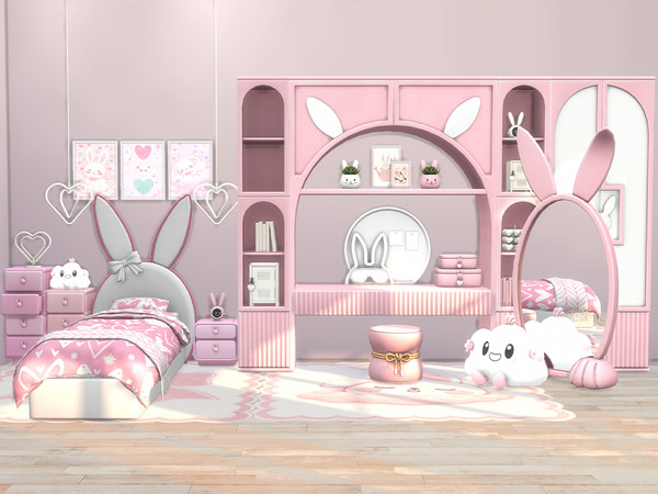 Sims 4 — Kids Bunny Bedroom Part 5 by Comiko — Part 5 - Kids Bunny Bedroom Set is base game compatible and consist of 7