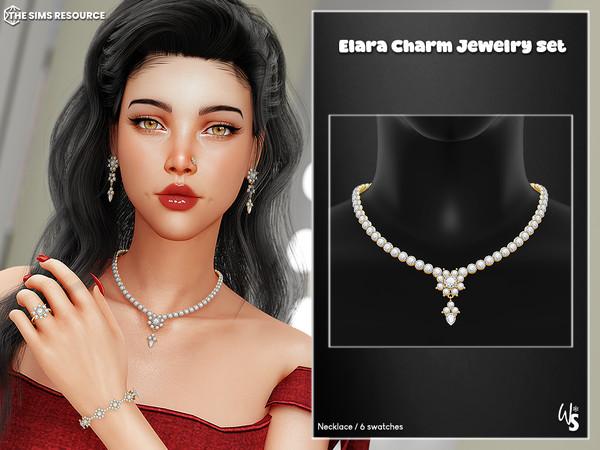 Sims 4 — Elara Charm_Necklace by WisteriaSims — Add a touch of delicate sparkle to your Sims with the Elara Charm Jewelry