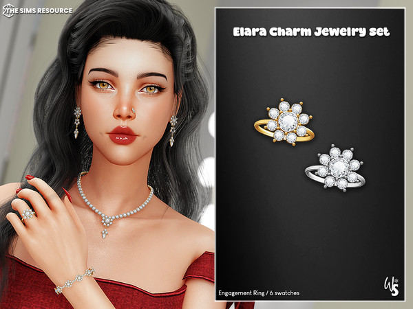 Sims 4 — Elara Charm_Engagement Ring by WisteriaSims — Add a touch of delicate sparkle to your Sims with the Elara Charm