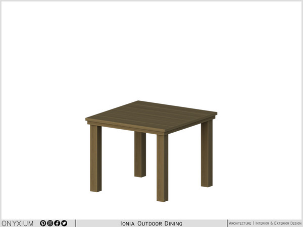 Sims 4 — Ionia Dining Table Square by Onyxium — Onyxium@TSR Design Workshop Outdoor & Garden Collection - Belong To