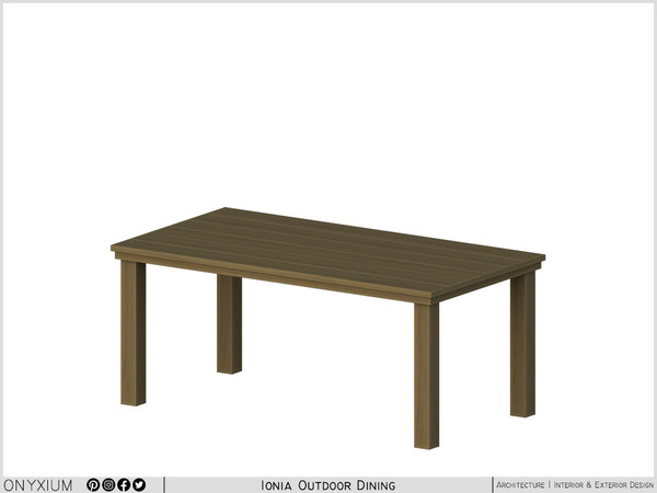 Sims 4 — Ionia Dining Table Medium by Onyxium — Onyxium@TSR Design Workshop Outdoor & Garden Collection - Belong To