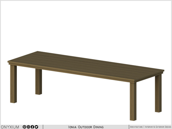 Sims 4 — Ionia Dining Table Long by Onyxium — Onyxium@TSR Design Workshop Outdoor & Garden Collection - Belong To The