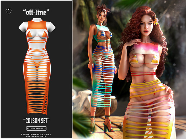 Sims 4 — Off-Line - Colson Dress by VentaStudio — Colson Dress