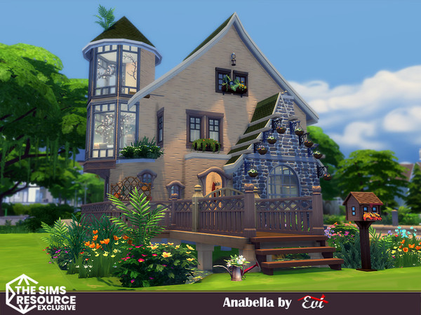 Sims 4 — Anabella _No CC by evi — A bohemian style house for room fro three people.