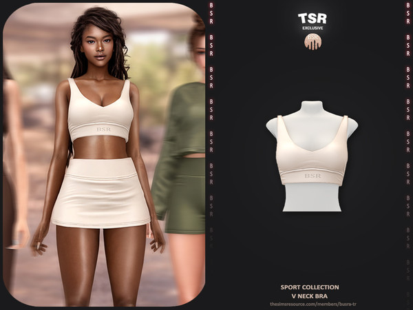 Sims 4 — Sport Collection - 4 V Neck Bra BD1663 by busra-tr — - Set Inclued : Top x4 - Short - Legging - Skort - Short -